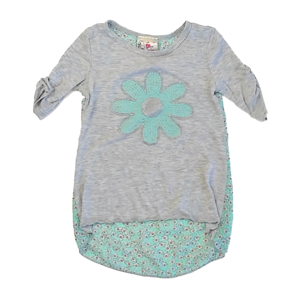 Jenna & Jessie Girls Gray | Turquoise Blouse size: 4T